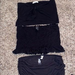 3 black tube tops-will sell together or separately